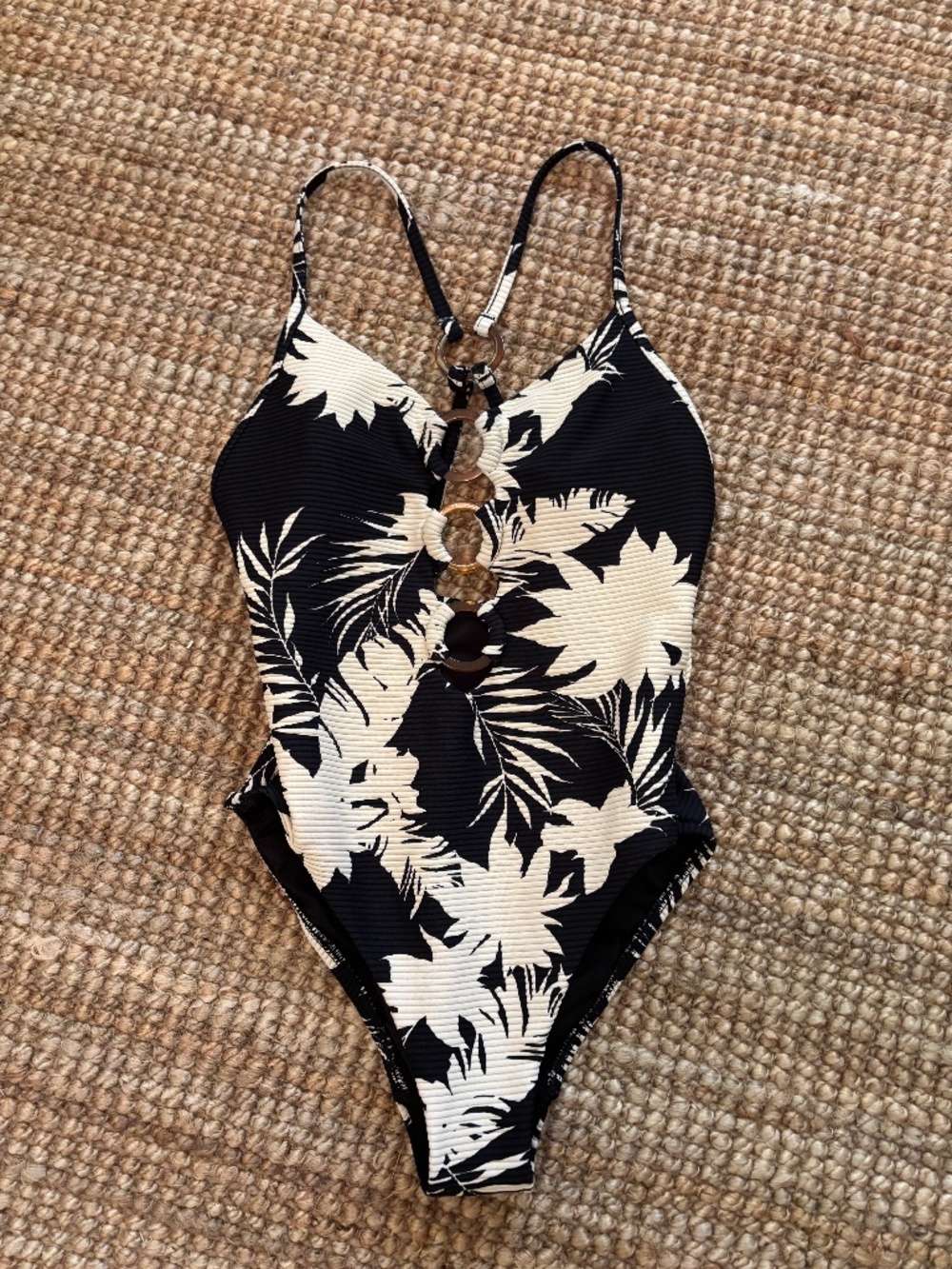 Seafolly Wild Tropic Ring Front Maillot One-Piece Swimsuit Size 4